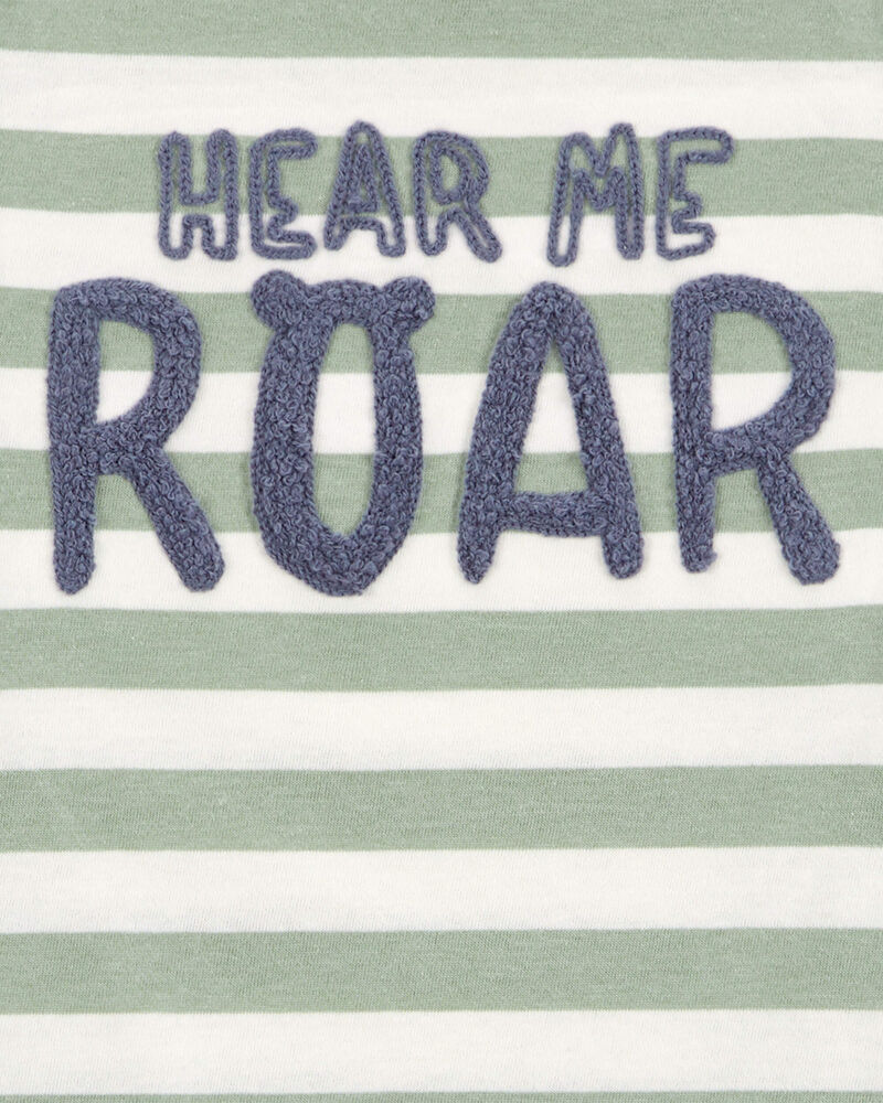 Baby Hear Me Roar Striped Long-Sleeve Graphic Tee, image 2 of 3 slides