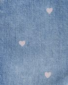 Bébé Salopette en denim tricoté à motifs de cœurs - Bleu, image 3 sur 5 diapositives