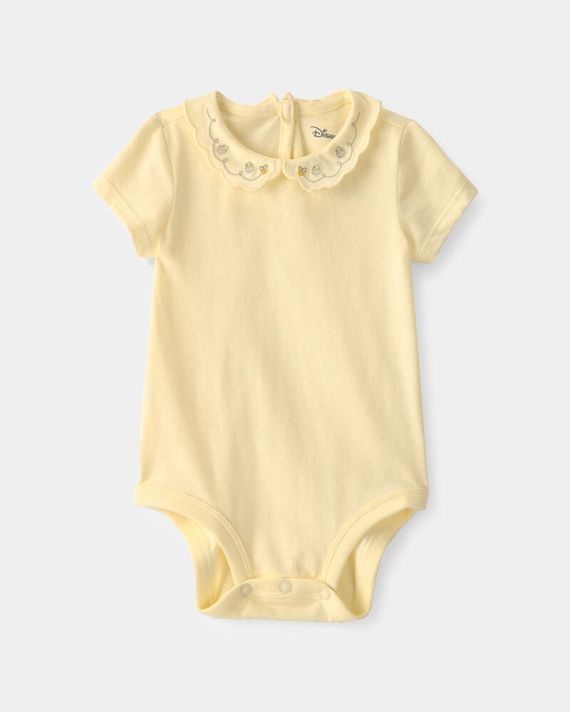 Baby Girl Disney&copy; Winnie the Pooh Embroidered Scalloped Collar Bodysuit - Yellow, image 4 of 5 slides