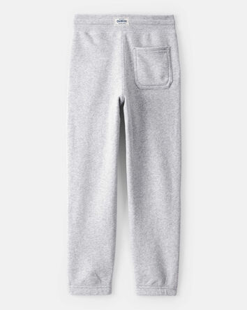 Garçons - Pantalon de jogging à cordon de serrage en molleton de couleur unie - Gris, 