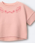 Tout-petit fille - T-shirt &agrave; coupe asym&eacute;trique et manches chauve-souris - P&ecirc;che, image 5 sur 5 diapositives