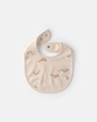 Baby 3-Pack Whale Bibs - Blue/Ivory, image 2 of 4 slides