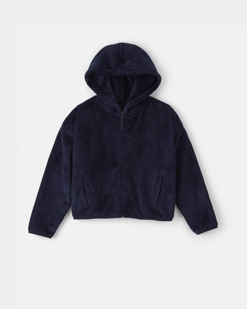 Filles - Blouson en sherpa avec fermeture &agrave; glissi&egrave;re - Bleu, image 1 sur 2 diapositives