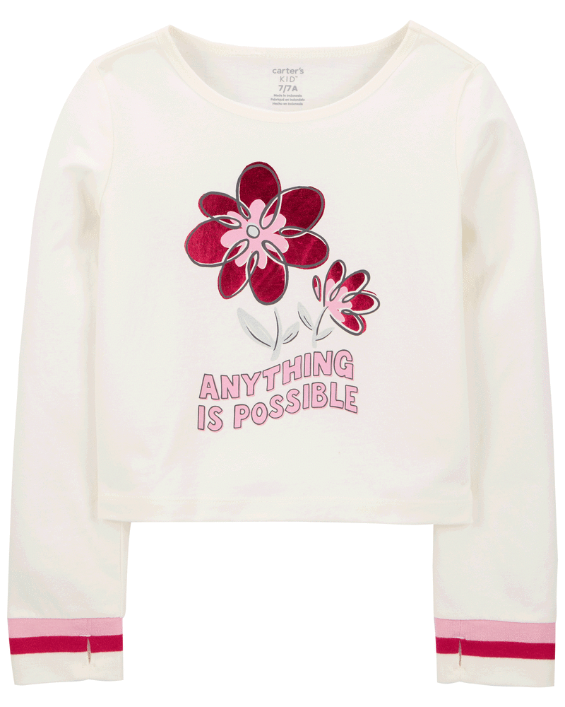 Kid Anything Is Possible Floral Long-Sleeve Tee, image 2 of 5 slides