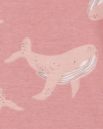 Enfant en bas âge Pyjama 4 pièces en coton ajusté à rayures et baleine, 