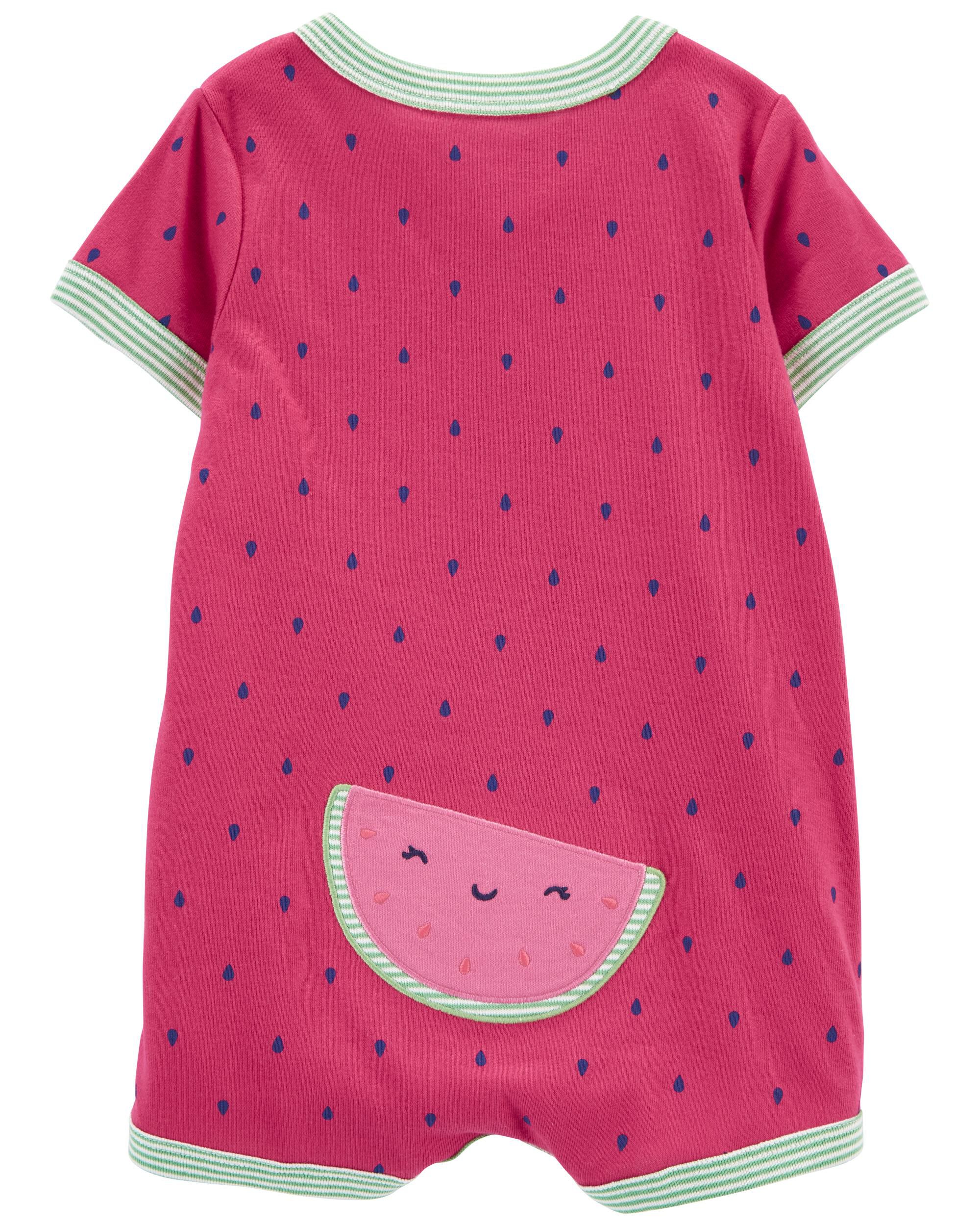 Pink Watermelon Snap Up Romper Carter s Oshkosh Canada