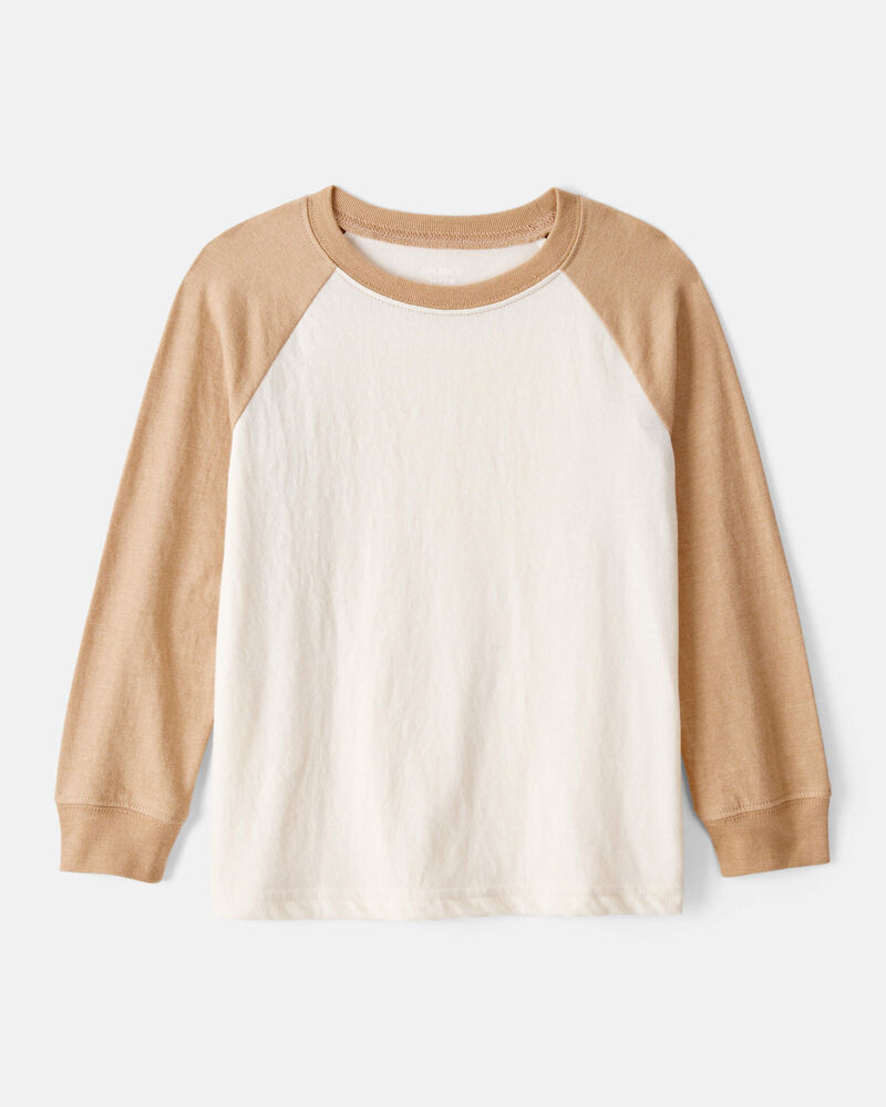 Toddler Boy Long-Sleeve Raglan Tee - Tan, image 1 of 3 slides