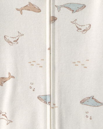 Baby Whale 100% Cotton 1-Piece Romper Pyjama - Ivory, 