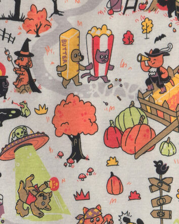 Toddler 2-Piece Halloween Scavenger Hunt 100% Cotton Snug Fit Pyjama Set, 