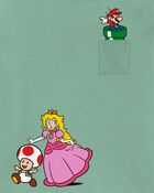 Girls Super Mario Bros™ Princess Peach Short-Sleeve Graphic Tee - Green, image 3 of 3 slides