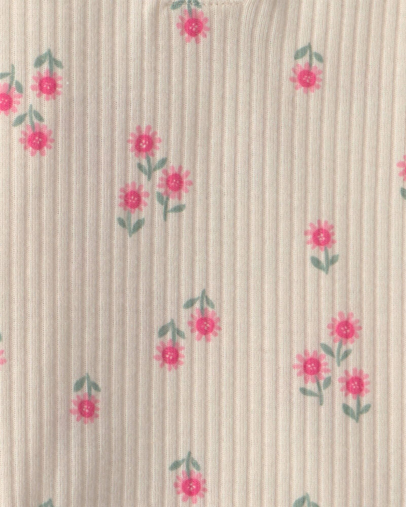 B&eacute;b&eacute; fille - Ensemble 2 pi&egrave;ces cache-couche et pantalon &agrave; motif floral &ndash; Cr&egrave;me, image 2 sur 2 diapositives