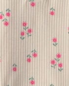 B&eacute;b&eacute; fille - Ensemble 2 pi&egrave;ces cache-couche et pantalon &agrave; motif floral &ndash; Cr&egrave;me, image 2 sur 2 diapositives