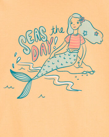 Seas The Day Mermaid Graphic Tee, 