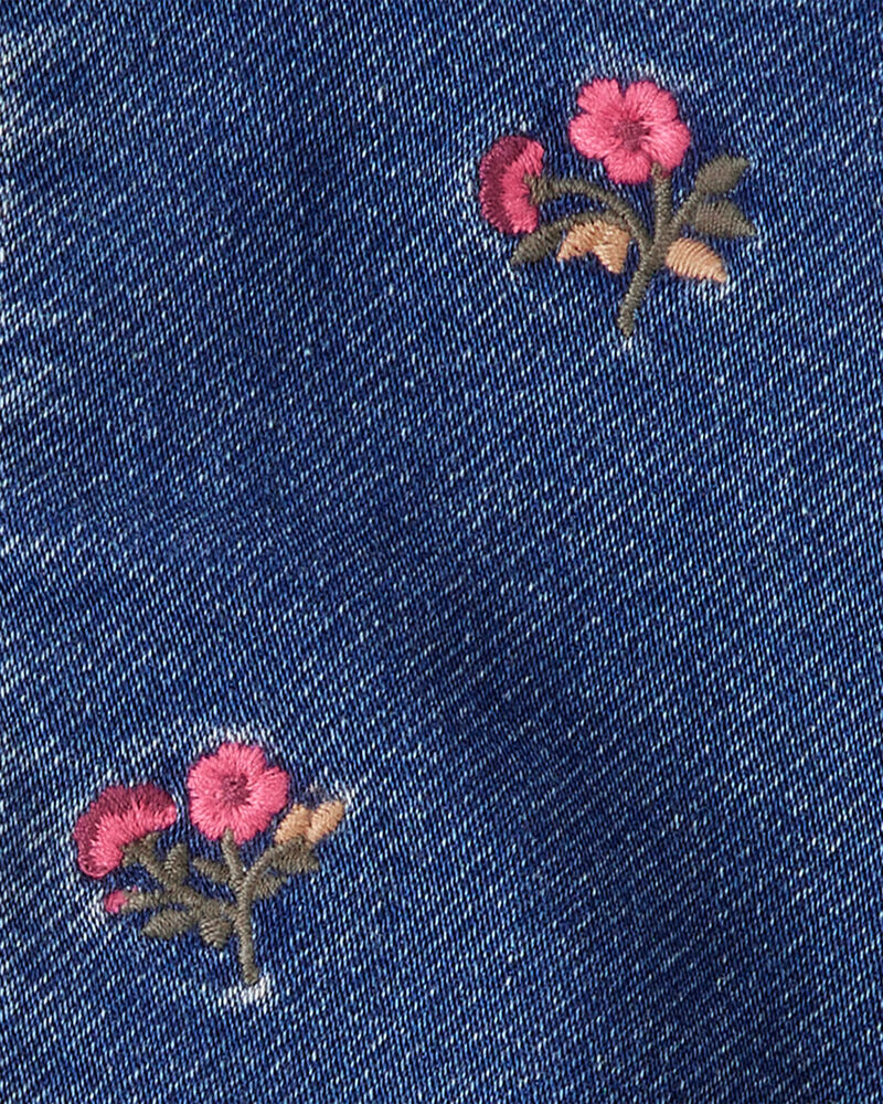 Bébé Blouson à fermeture à glissière en denim fleuri, image 3 sur 4 diapositives