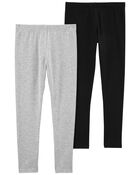 Kid 2-Pack Stretch Leggings, image 1 of 3 slides