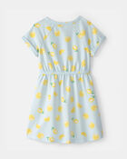 Girls Lemon French Terry Dress - Green/Yellow, image 2 of 4 slides