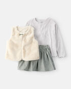 Toddler Girl 3-Piece Long-Sleeve Vest Set, image 1 of 6 slides