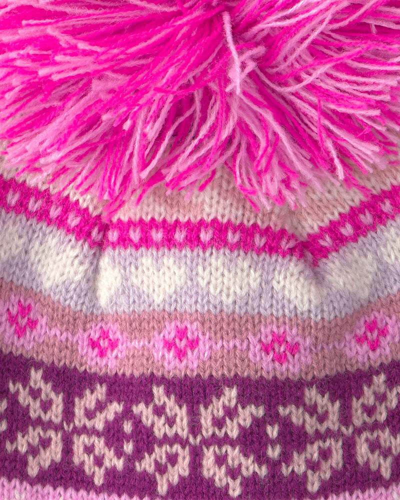 Filles - Tuque givre d&rsquo;hiver Kombi - Rose, image 3 sur 3 diapositives
