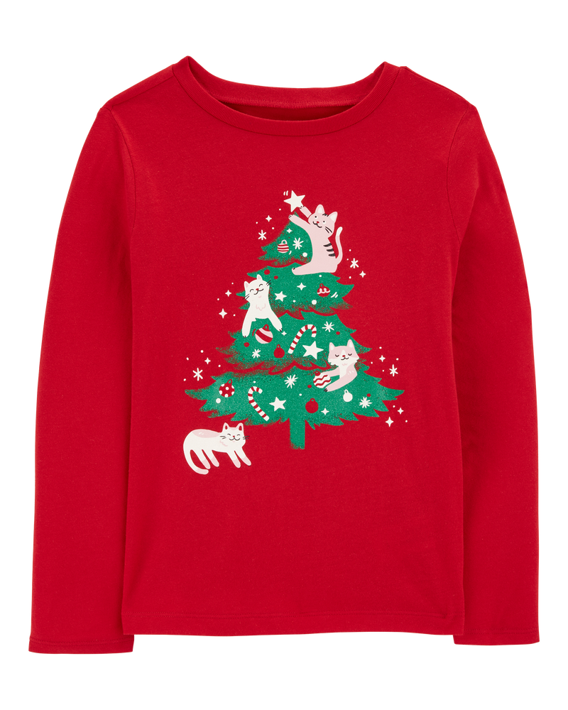Kid Christmas Tree Long-Sleeves Graphic Tee, image 1 of 3 slides