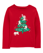 Kid Christmas Tree Long-Sleeves Graphic Tee, image 1 of 3 slides