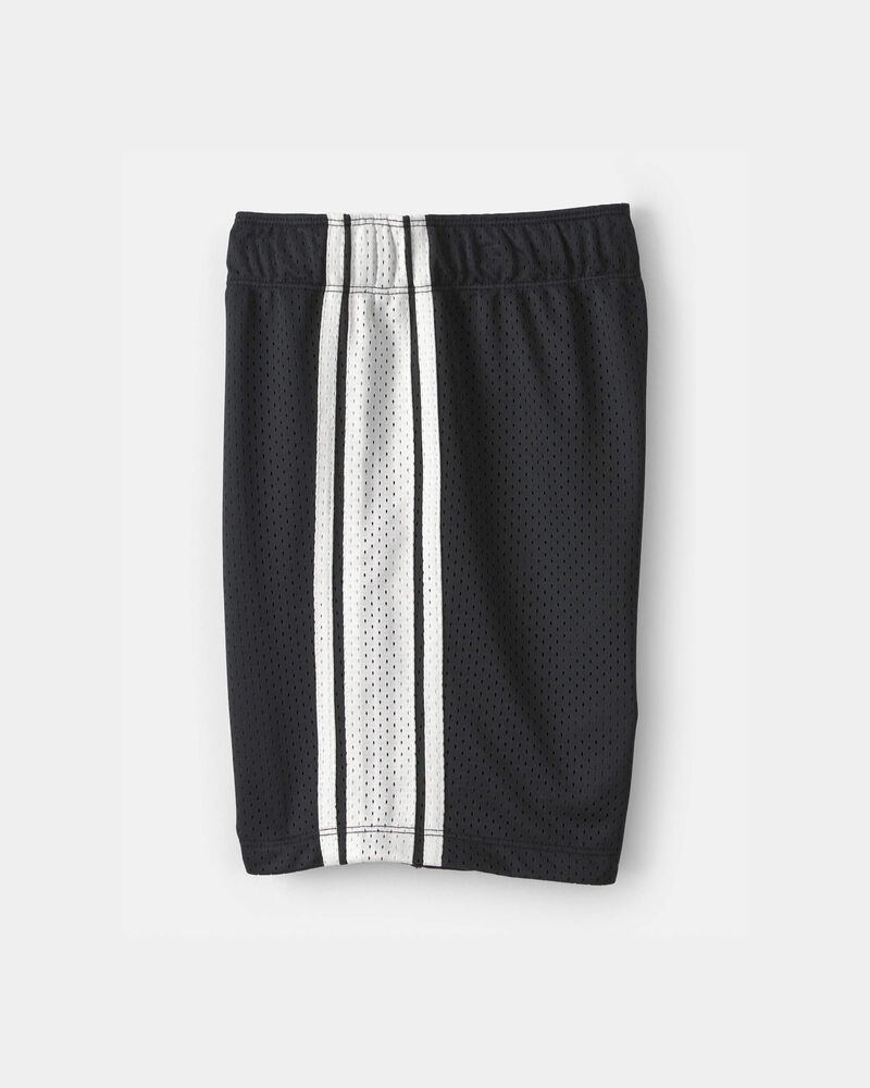 Boys Striped Mesh Active Shorts - Black, image 3 of 5 slides