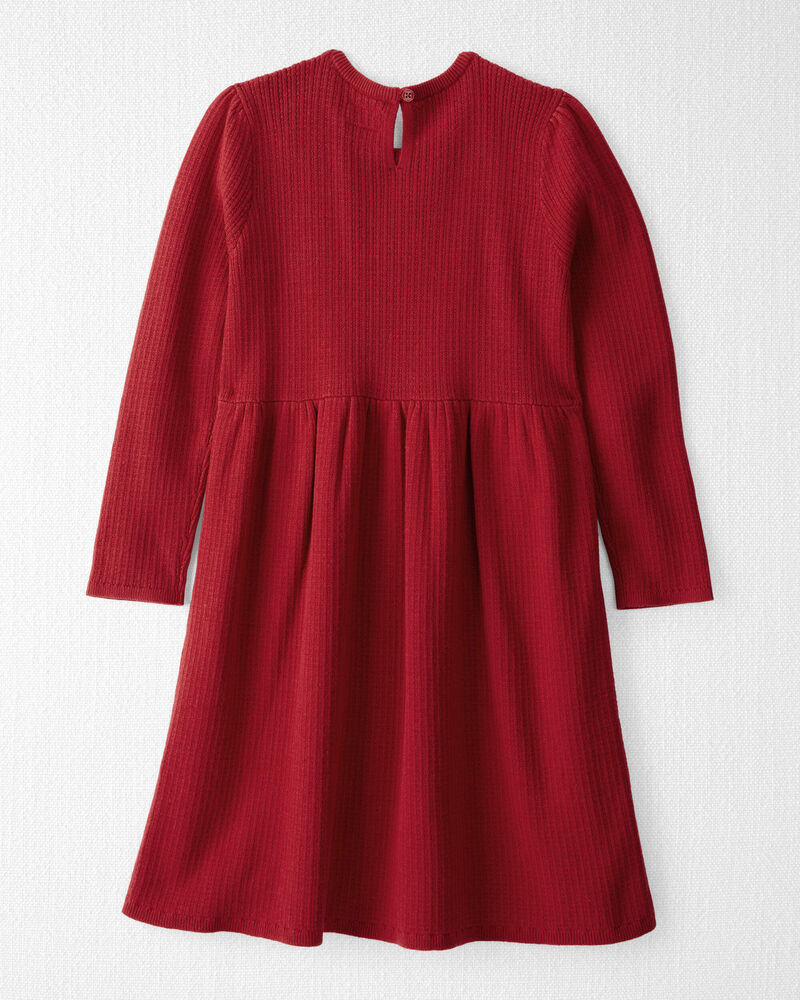 Girls Organic Cotton Sweater Knit Dress, image 2 of 5 slides