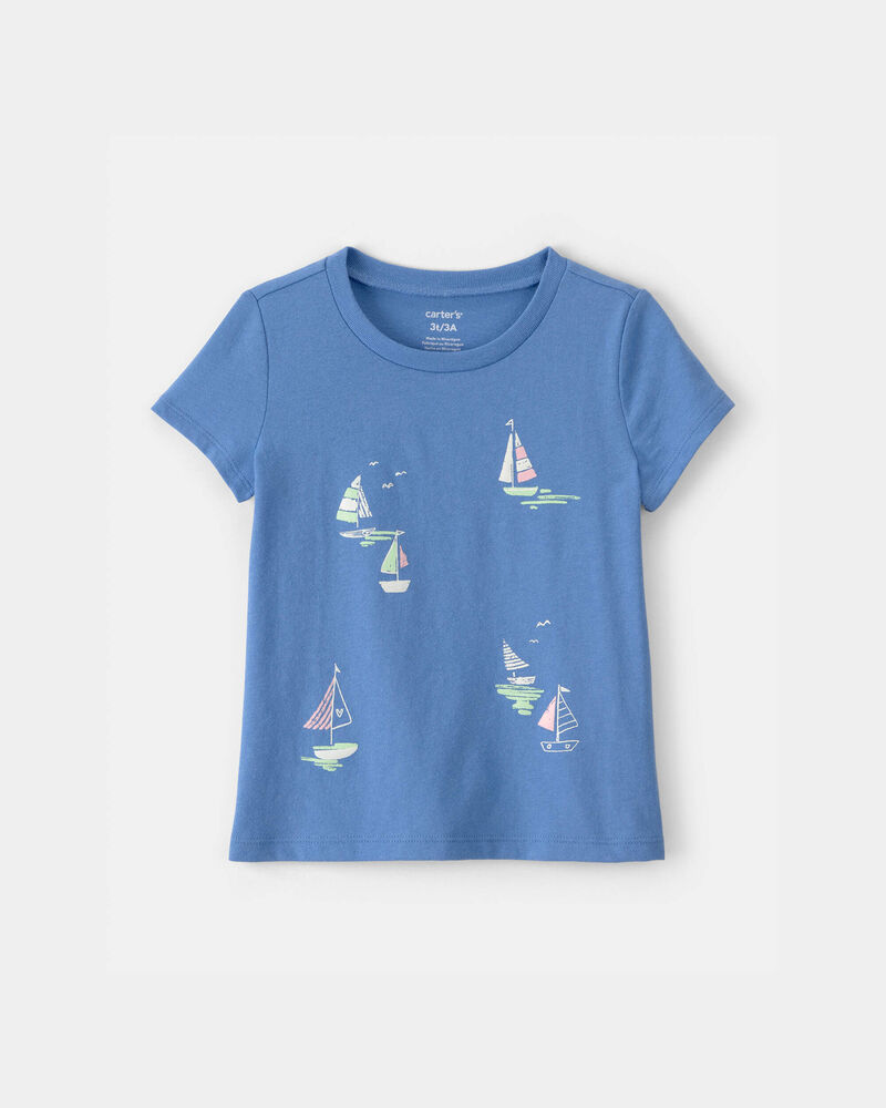 Tout-petit fille - T-shirt imprim&eacute; de voiliers - Bleu, image 1 sur 2 diapositives
