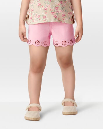 Toddler Iconic Eyelet Short - Pink, 