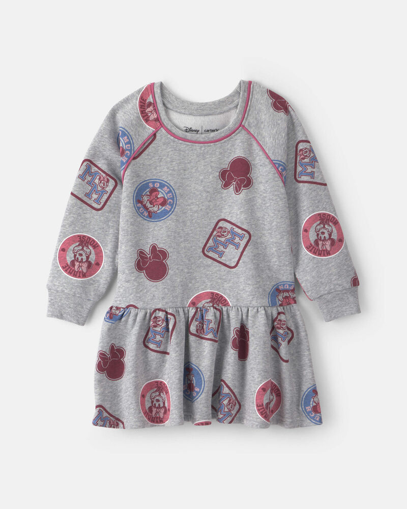 Toddler Girl Disney&copy; Minnie Long-Sleeve Dress - Grey, image 1 of 3 slides