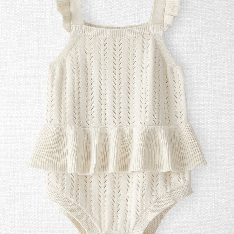 Riley White Baby Organic Cotton Pointelle Romper | Carter’s Oshkosh Canada