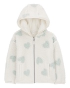 Toddler Heart Zip-Up Sherpa Hoodie, image 1 of 3 slides