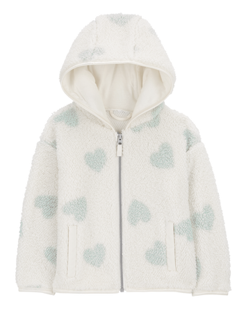 Toddler Heart Zip-Up Sherpa Hoodie, 