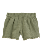 Baby Ruffle Gauze Shorts - Green, image 2 of 4 slides