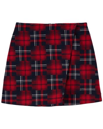 Family Matching: Plaid Flannel Mini Wrap Skirt, 