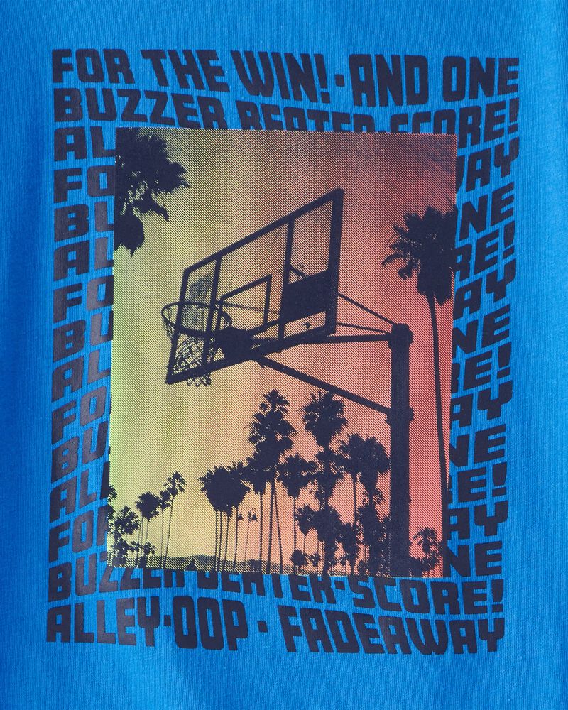 Boys Basketball Long-Sleeve Graphic Tee - Blue, image 2 of 3 slides