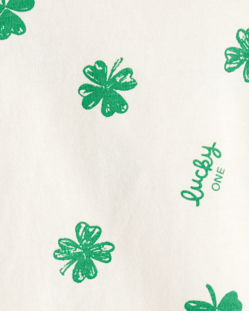 B&eacute;b&eacute; fille - Ensemble 3 pi&egrave;ces haut &agrave; mances longues et jupe &agrave; tr&egrave;fle irlandais de la Saint-Patrick - Vert, image 4 sur 5 diapositives