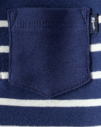 Bébé garçon - Cache-couche rayé à manches courtes - Bleu marine, 