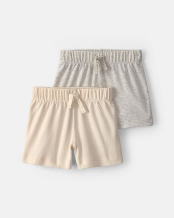 Baby 2-Pack Shorts - Ivory/Grey, 