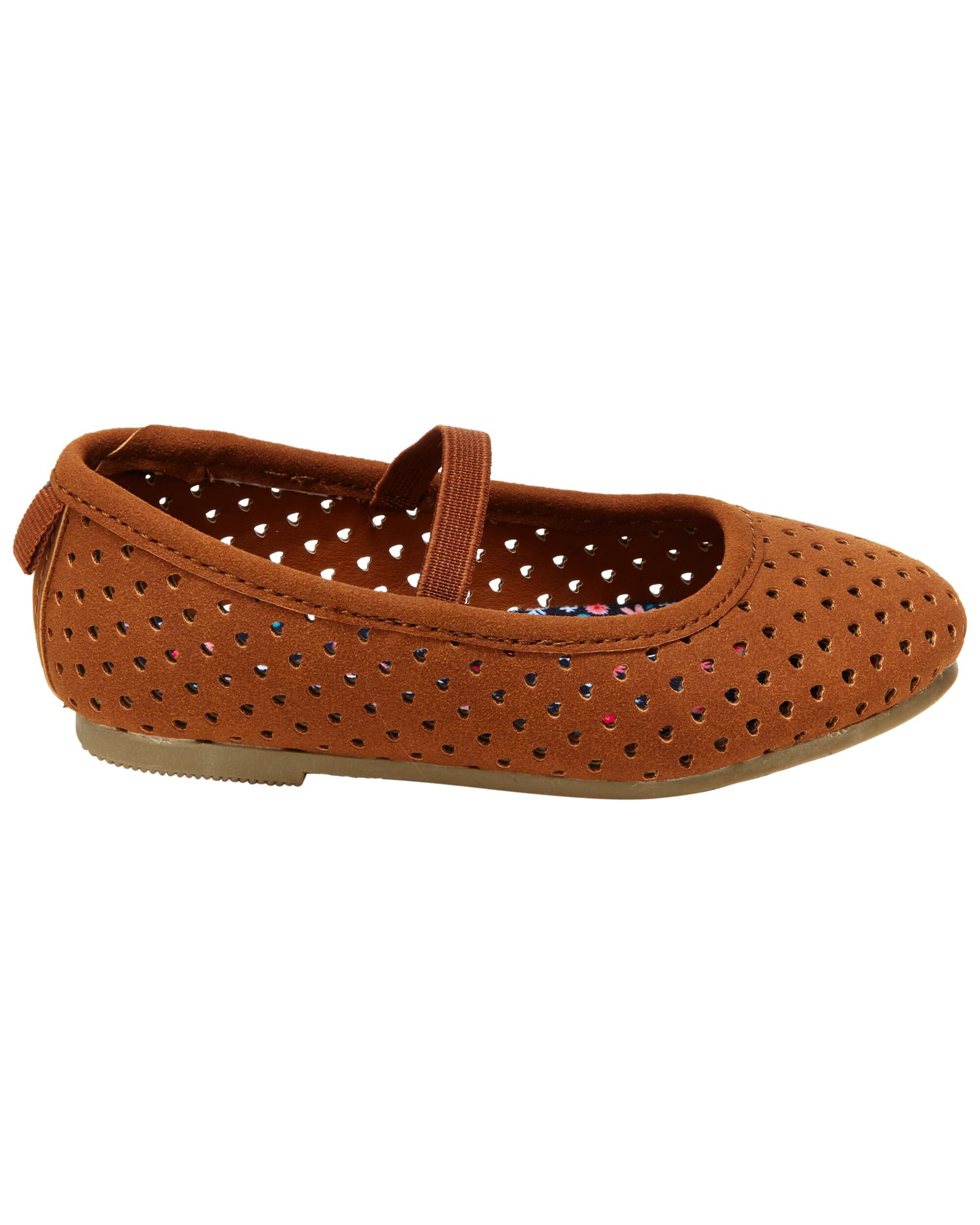 Brown flat hot sale shoes