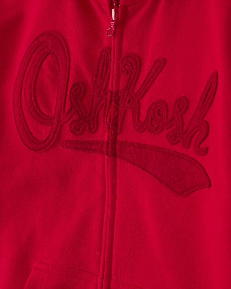 Kid OshKosh Logo Zip-Up Hoodie - Red, image 2 of 4 slides