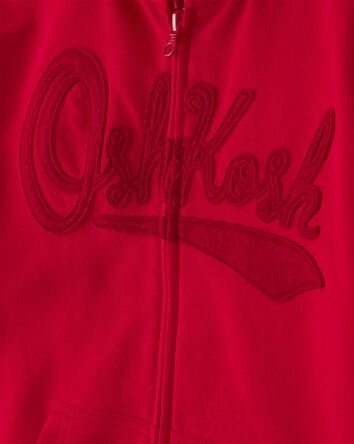 Jeune - Haut &agrave; capuchon zipp&eacute; Logo OshKosh - Rouge, 