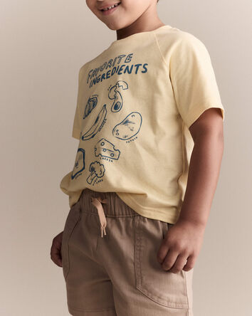 Tout-petit - T-shirt d&eacute;contract&eacute; &agrave; imprim&eacute; &laquo;Favorite Ingredients&raquo; - Jaune, 