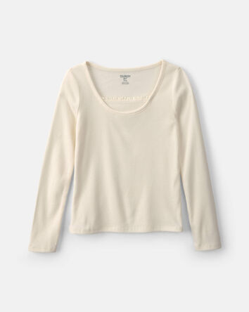 Girls Long-Sleeve Top - Cream, 