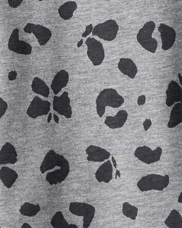Girls Butterfly Leopard Pocket Tee - Grey, 