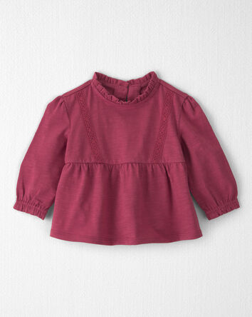 B&eacute;b&eacute; fille - Haut p&eacute;plum en coton biologique, 
