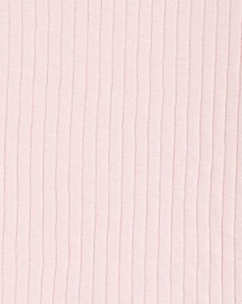 Kid Solid Ribbed Cotton Blend 2-Piece Pyjamas - Pink, 