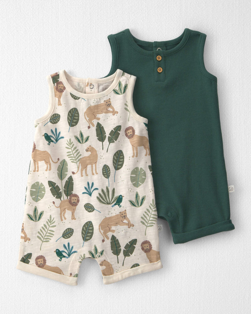Baby Boy 2-Pack Romper Organic Cotton in Jungle, image 1 of 4 slides