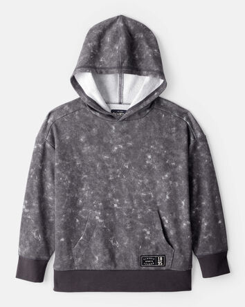 Garçons - Hoodie en molleton français à lavage acide - Gris, 