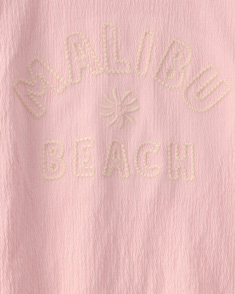 Filles - Haut en tissu froiss&eacute; &laquo;Malibu Beach&raquo; - Rose, image 2 sur 2 diapositives