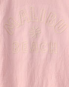 Filles - Haut en tissu froiss&eacute; &laquo;Malibu Beach&raquo; - Rose, image 2 sur 2 diapositives